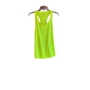 Athlio lime green dry fit muscle workout tank top polyester spandex Sz L